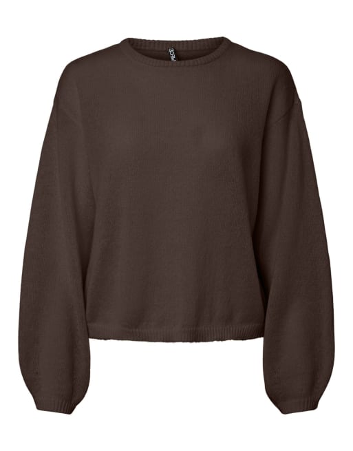 Pieces sweter dzianinowy w kolorze hot fudge, 5 z 6