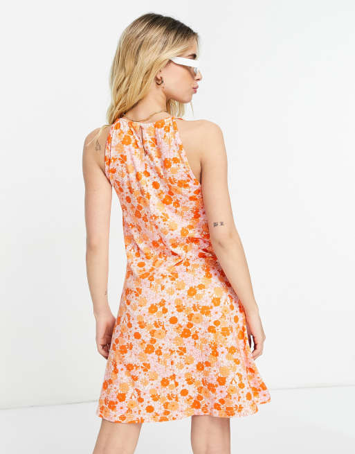 Calvin klein printed shop sleeveless swing dress