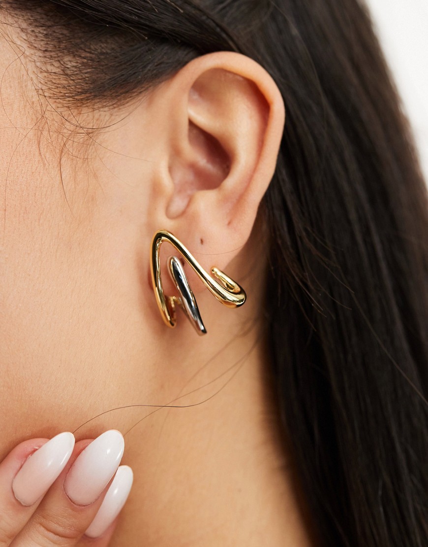 swirl earrings in gold