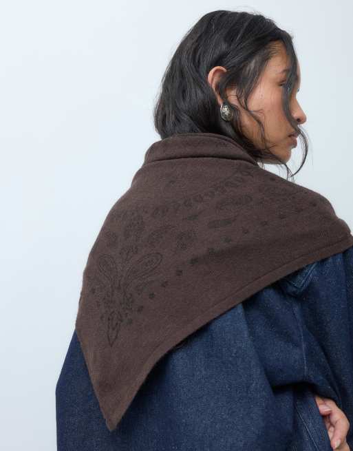 Pieces szalik w kolorze brązowym, 3 z 5