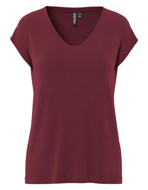 Pieces - T-shirt - Bordeaux, 5 de 6