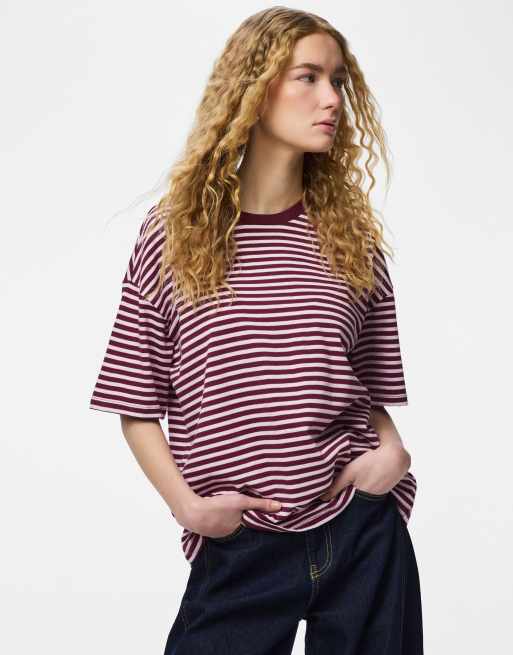 Pieces - T-shirt color tawny port