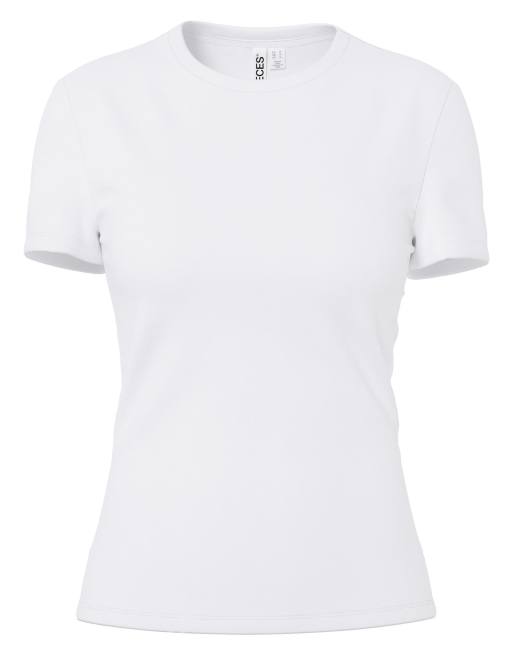 Pieces t-shirt in bright white, 5 of 6