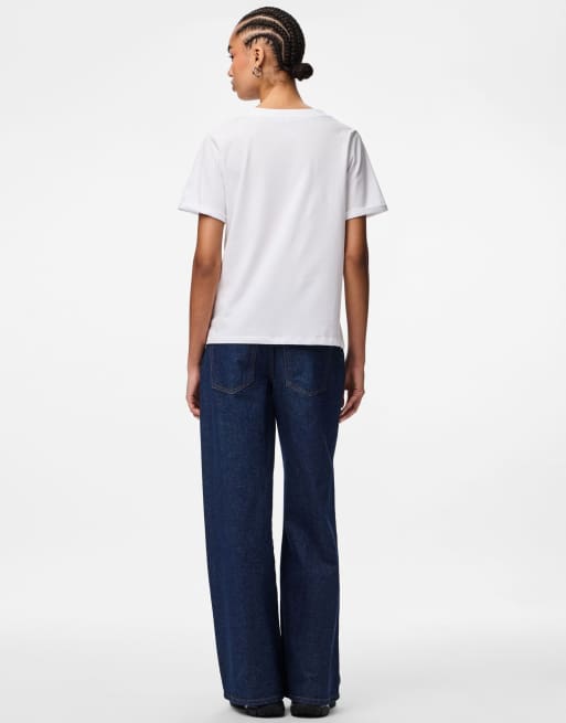 Pieces T-shirt in bright white, 4 of 4