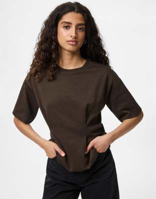 Pieces - T-Shirt in Delicioso-Brown