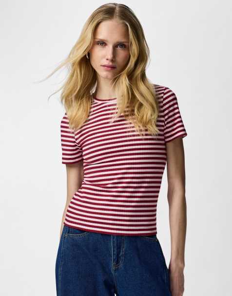 Pieces T-shirt in goji berry - view 1
