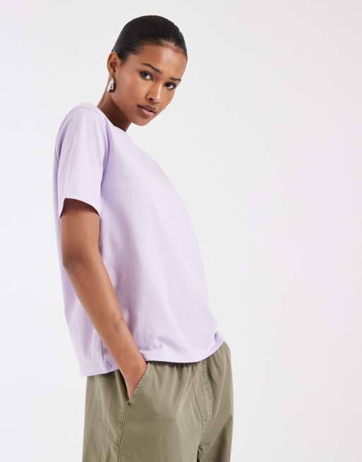 Pieces - T-shirt in jersey lilla pastello , 3 di 4