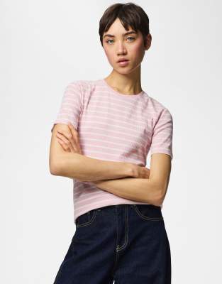 T-Shirt in Löffelreiher-Rosa Rosa S