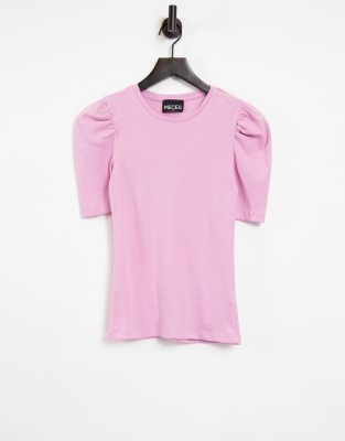 Pieces - T-Shirt in Rosa mit weiten Ärmeln | ASOS