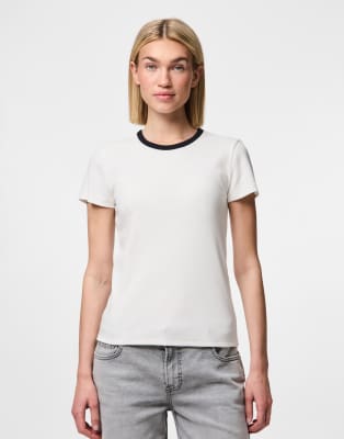 Pieces - T-Shirt in strahlendem Weiß