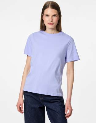 Pieces - T-Shirt in zartem Lavendellila-Violett