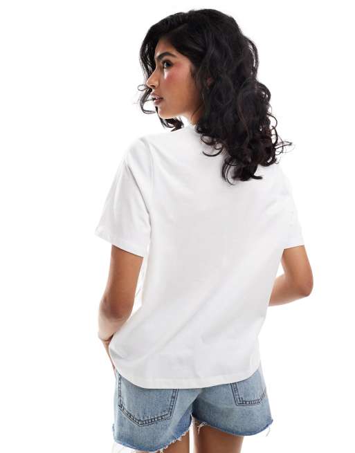 Pieces - T-shirt met Fresco-print aan de voorkant in wit, 4 van 4