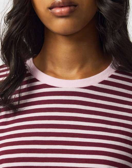 Pieces - T-shirt rosa spalmata 1, 5 di 7