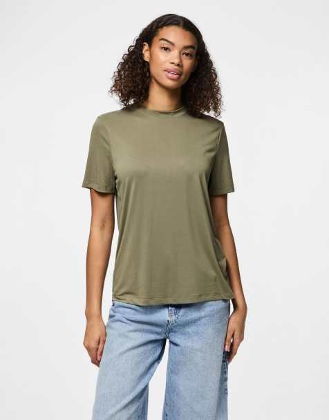 Pieces - T-shirt - Vert lichen foncé - view 1