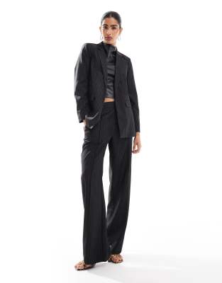 Pieces Tailored Blazer And Trouser Coord Set In Black Glitter Pinstripe - Asos Tailored Trouser New In 26th October 2024