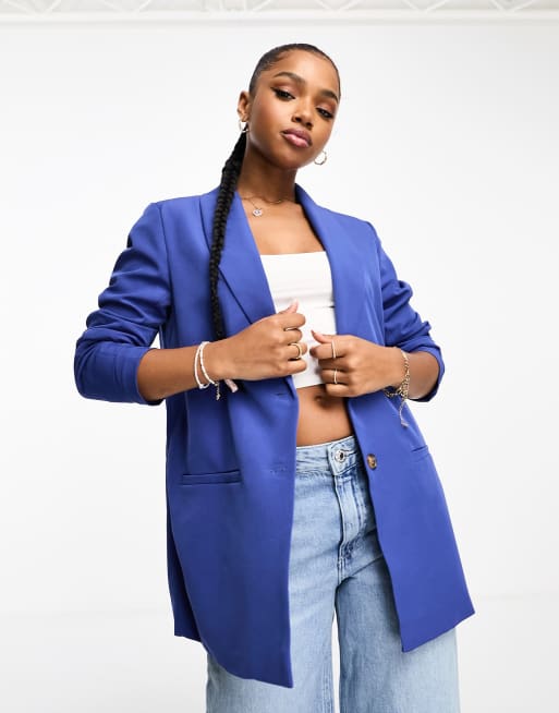 Pieces tailored blazer in bright blue | ASOS