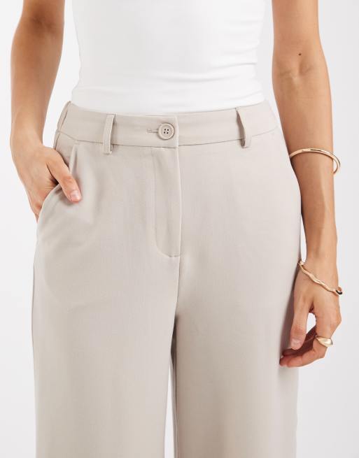 Pieces tailored high waist wide leg pants in silver gray - part of a set, 3 of 5