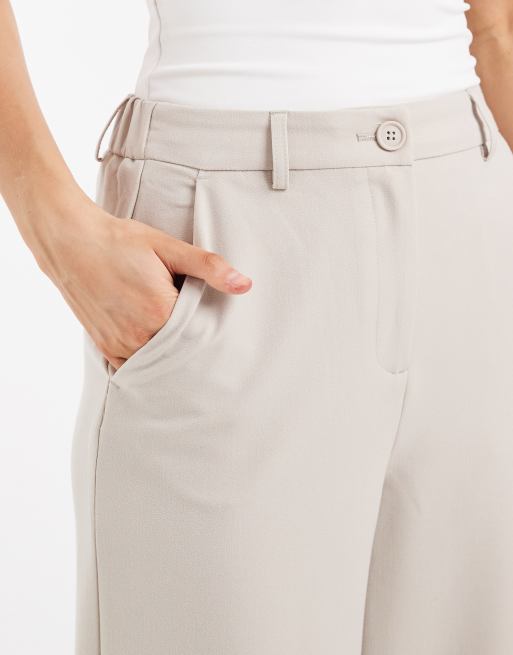 Pieces tailored high waist wide leg pants in silver gray - part of a set, 4 of 5
