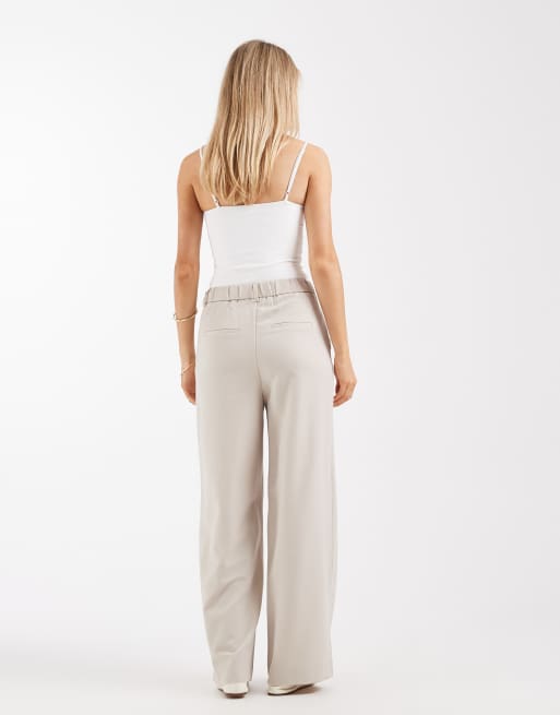 Pieces tailored high waist wide leg pants in silver grey (part of a set), 2 of 5