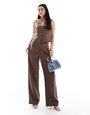 Pieces Tailored Multiway Button Leg Pants