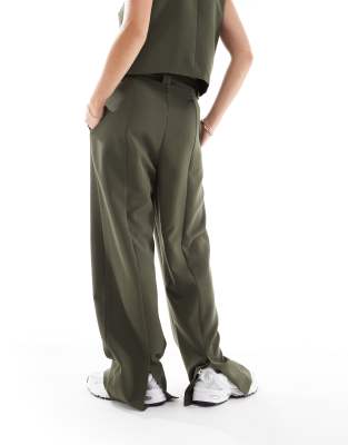 PIECES TAILORED MULTIWAY BUTTON LEG PANTS 