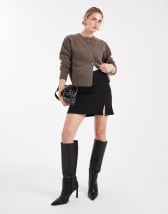 ASOS DESIGN satin bias maxi skirt in black