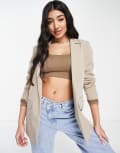 [Pieces] PIECES tailored oversized blazer in beige-Neutral L TAN