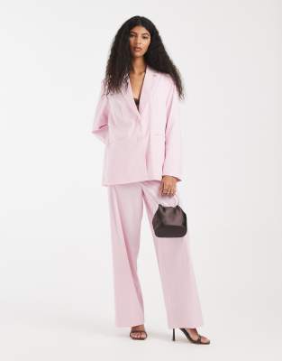 Pieces Tailored Oversized Blazer In Pink