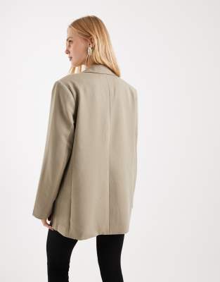 Pieces Tailored Oversized Boxy Blazer In Green