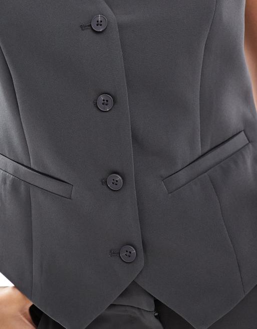 Pieces tailored waistcoat co-ord in magnet grey, 3 of 4