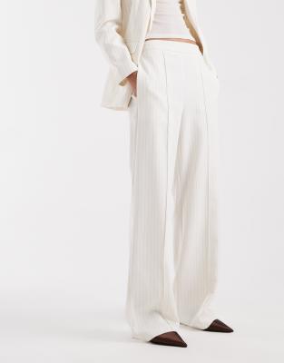 Pieces Tailored Wide Leg Pants In White