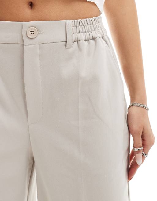Pieces tailored wide leg pants in light gray, 5 of 5