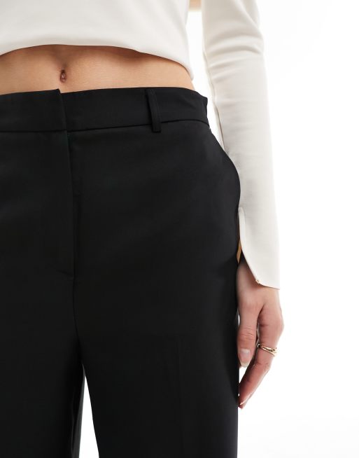 Pieces Tall - Broek met plooien voor en figuurnaden in zwart, 2 van 5