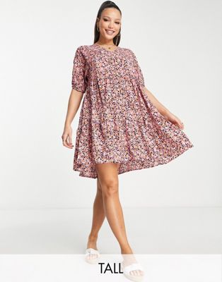 Pieces Tall exclusive v neck smock dress in ditsy foral - ASOS Price Checker