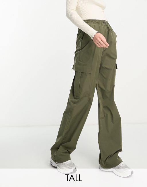Pieces Tall - Exclusivité - Pantalon cargo à cordon de serrage coulissant - Kaki 