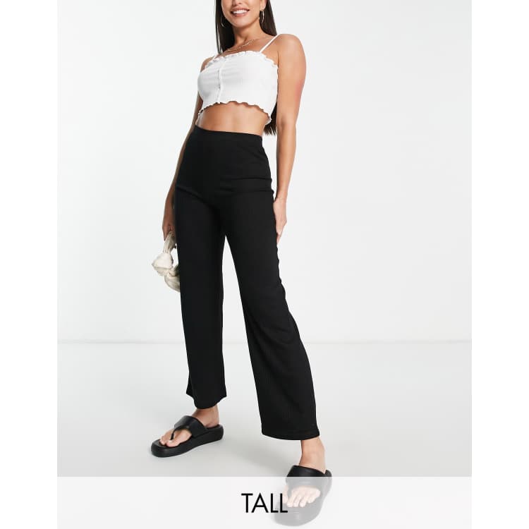 Black wide leg shop long length trousers