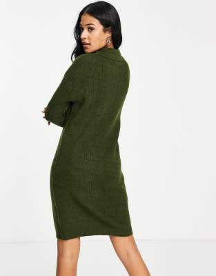 khaki knitted dress