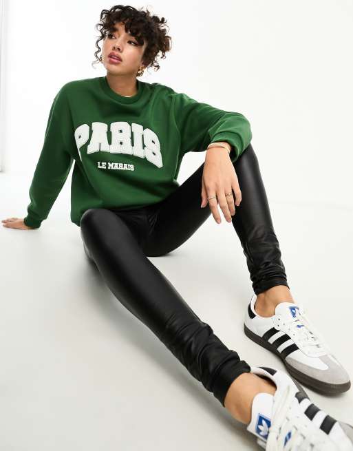 Pieces Tall - Legging en similicuir doublé de polaire - Noir, 2 de 4