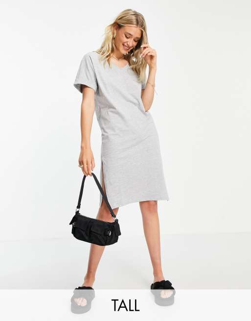 knee length dresses for ladies Women's Made The Right Call Coral Pink Collared Midi T-Shirt Dress | Size: L