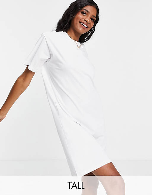 Pieces Tall mini t-shirt dress in white