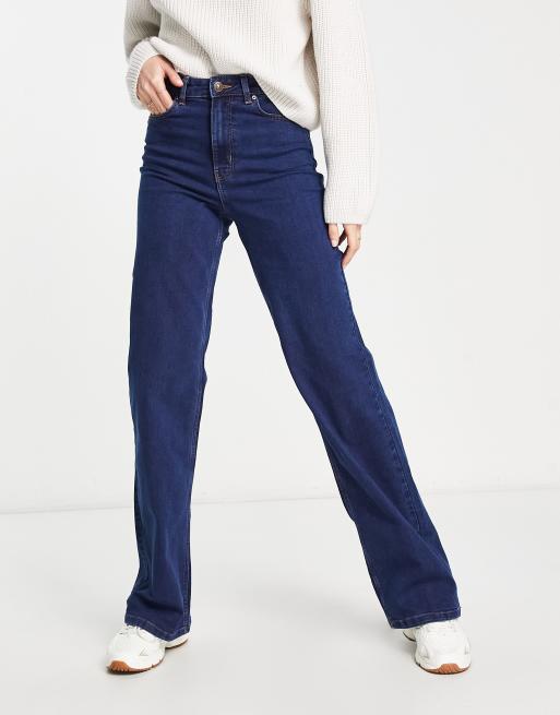 Pieces Tall - Peggy - Jeans a fondo ampio blu scuro a vita alta, 4 di 4