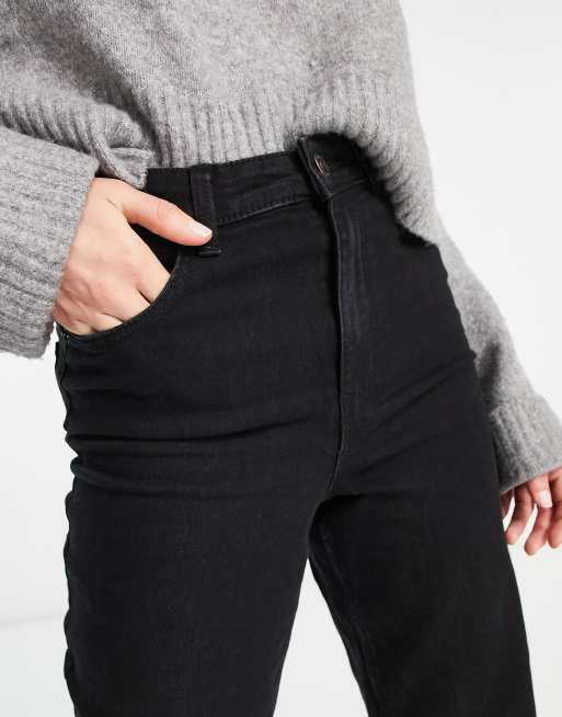 Pieces Tall – Peggy – Jeans in Schwarz mit hohem Bund und weitem Bein, 3 von 4