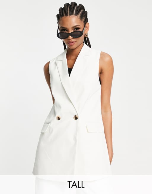 White Sleeveless Blazer OFF-62% >Free Delivery, 56% OFF