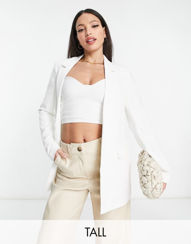 Pieces Tall tailored blazer in white