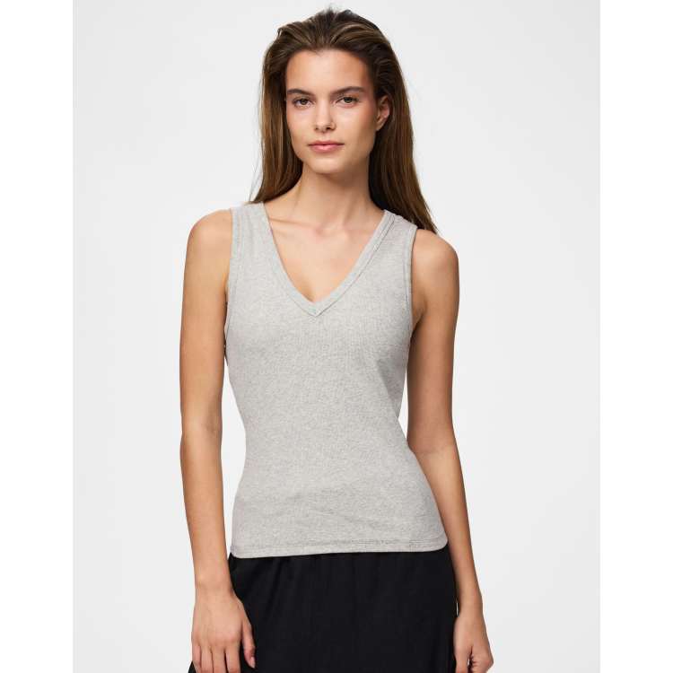 Pieces Tank top in light grey melange1 | ASOS