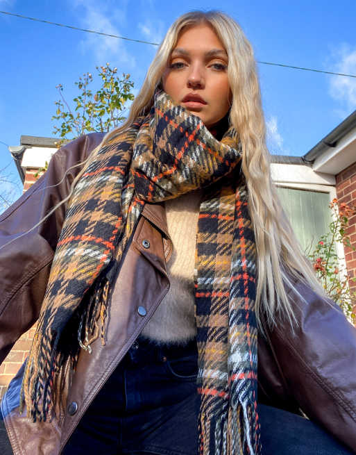 Yellow best sale plaid scarf