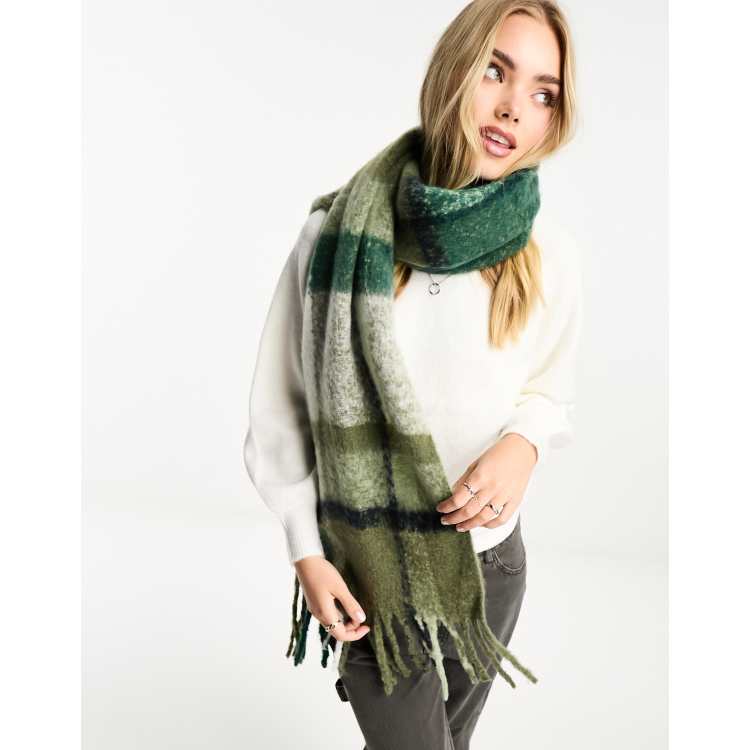 Green check shop scarf