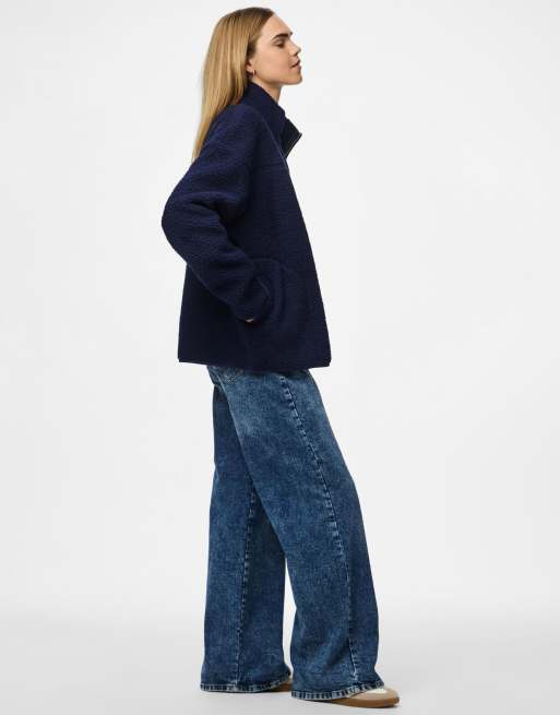 Pieces Teddy jacket in maritime blue, 5 of 7