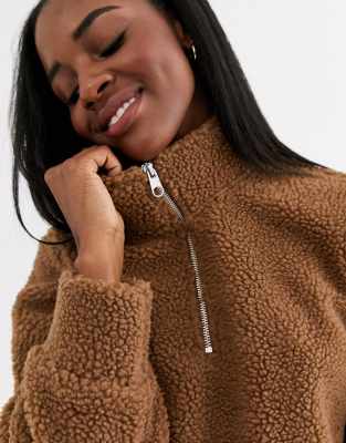 teddy zip up jumper