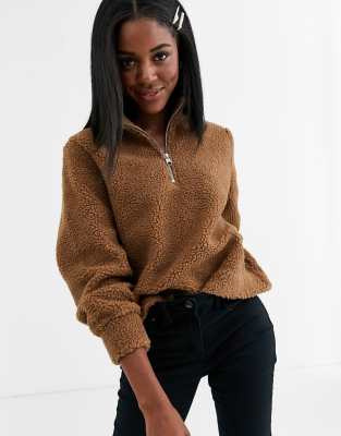 teddy zip up jumper
